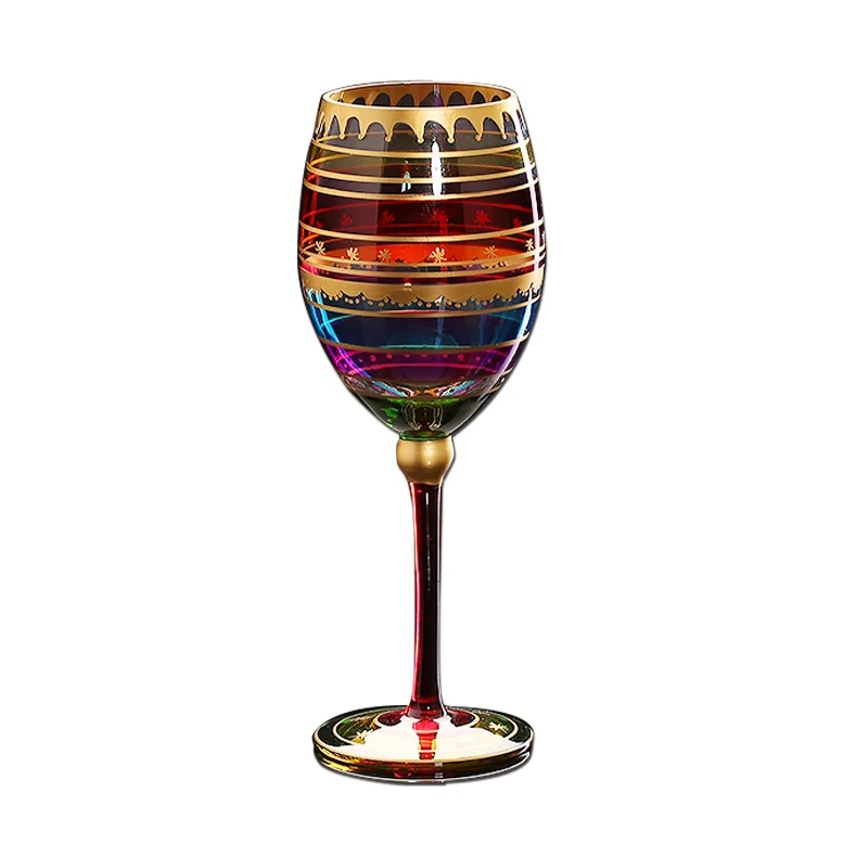 Красивые цветные стеклянные бокалы, европейские камуфляжные хрустальные бокалы для вина, чашки для домашнего декора