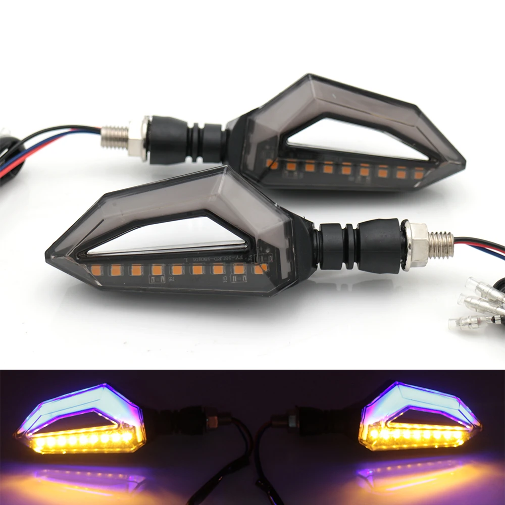 Motorcycle Dirt bike 12V Amber Blue LED Indicators Blinker Turn Signal