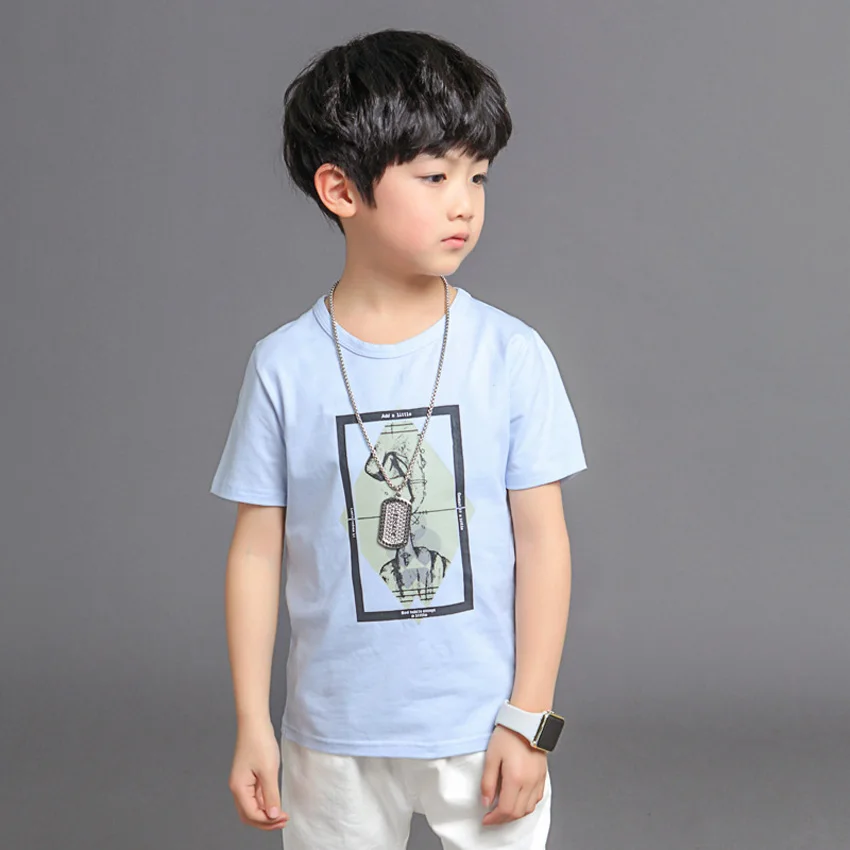 Дизайн, летняя детская хлопковая футболка с короткими рукавами для маленьких мальчиков, детские топы, футболка, одежда футболки для мальчиков пляжная одежда - Цвет: As picture