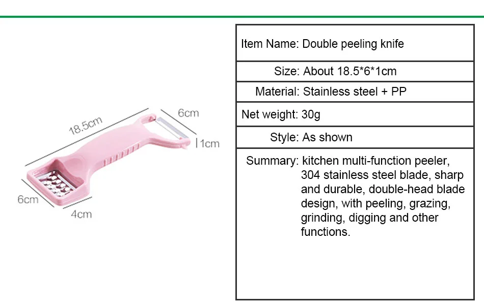 Многофункциональная Овощечистка для фруктов двойная нержавеющая сталь картофель морковь Овощечистка для чеснока Терка яблоко скребок кухонные инструменты