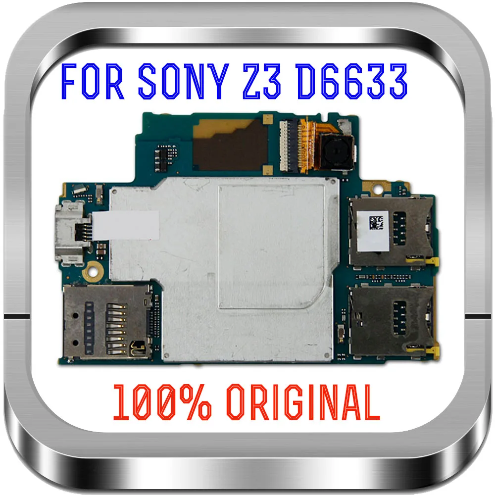 

With Android System for Sony Xperia Z3 D6633 Motherboard,100% Original unlocked for Sony Z3 D6633 Logic Boards with Chips