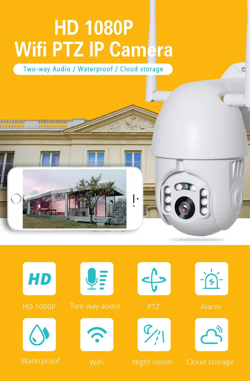 Higestone 1080P Беспроводная Высокоскоростная купольная камера WiFi Интерком наружная ip-камера безопасности 1MP 2MP камера видеонаблюдения ИК-приложение