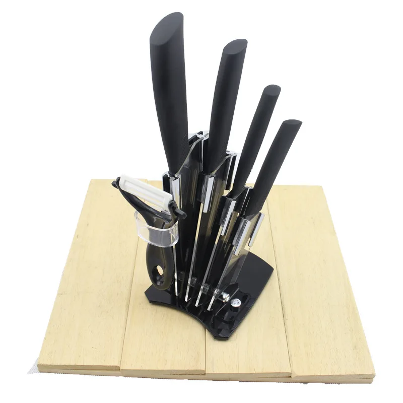 

6pcs 1Set Ceramic knives Suit Stand Meat Cutter Safe Food Vegetables Fruit Cutting Peeler Slicer With Holder Kitchen Knife