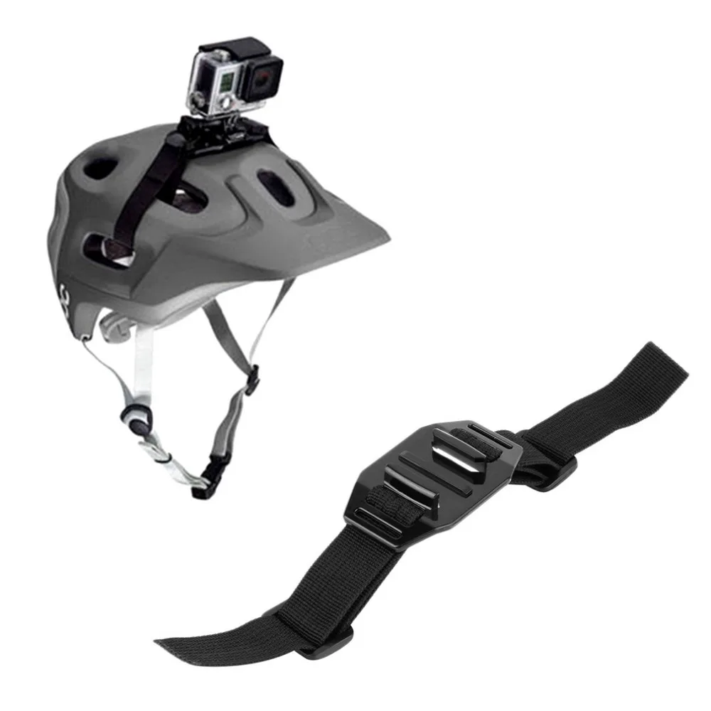 Goedkoop Nieuwe Black Geventileerd Verstelbare Helm Hoofd Riem Riem Go Pro Mount Houder Adapter Voor Sport Gopro HD Hero 1 2 3 Camera Accessoires
