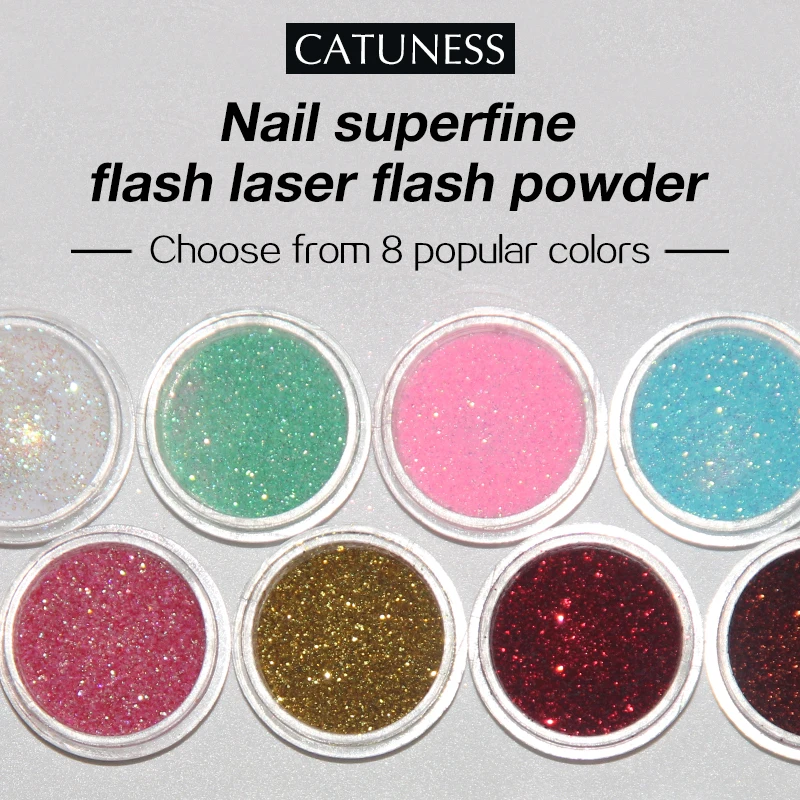 

CATUNESS Nail Glitter Pigment Super Shine 3D Sequins Mirror Nail Art Holographic Chrome Dipping Powders Nail Deco
