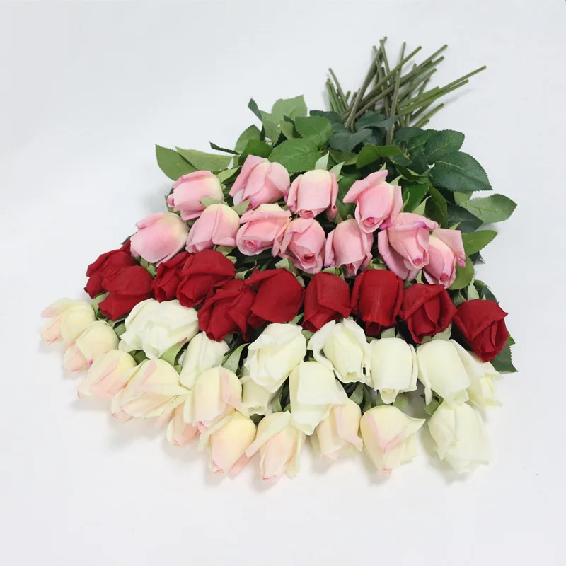 Flone Artificial Rose Flowers Real Touch Flowers Simulation Rose Flower Branch Bouquet Wedding Home Party Table Decor Floral (9)