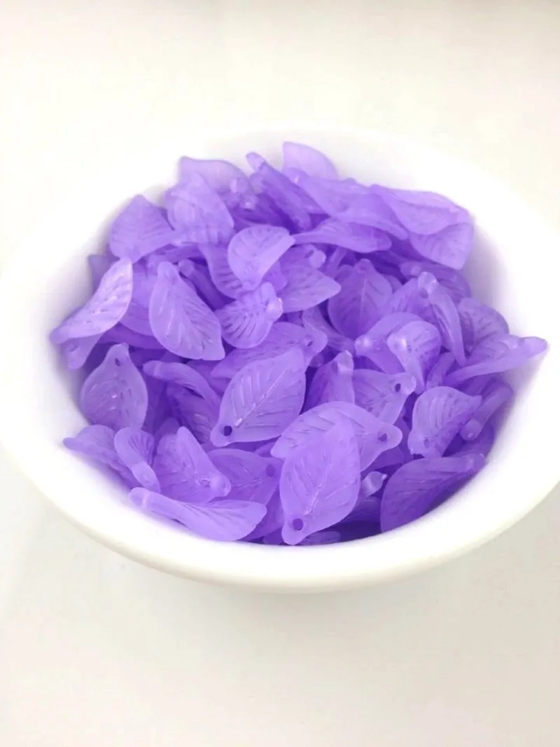11x18mm frosted acrylic leaf beads0023