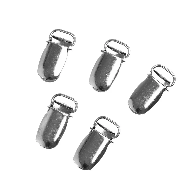 5Pcs/lot Mental Baby Pacifier Clip Cute Soother Clasps 35x18mm Round