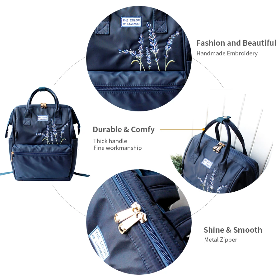 Flor princesa de Mujeres de alta calidad portátil Mochila bolsa de plástico impermeable de la Escuela de lujo damas Mochila para las niñas Mochila femenina