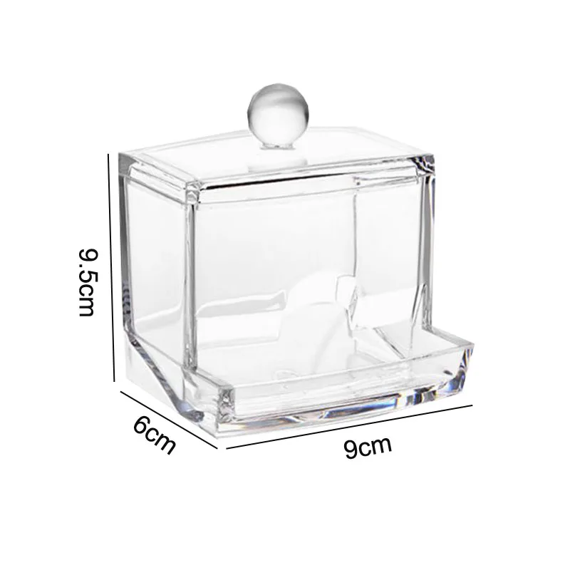 Acrylic Cotton Swab Makeup Organizer Storage Box Portable Container Make Up Cotton Pad Holder Cosmetics Organizer Storage Case