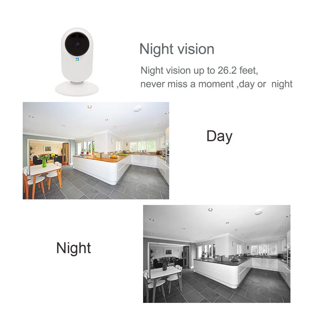 

HIPERDEAL1080P WIFI Security Camera with Night Version Motion Dection Two-Way Audio Smart Home Automation Modules 14JANN