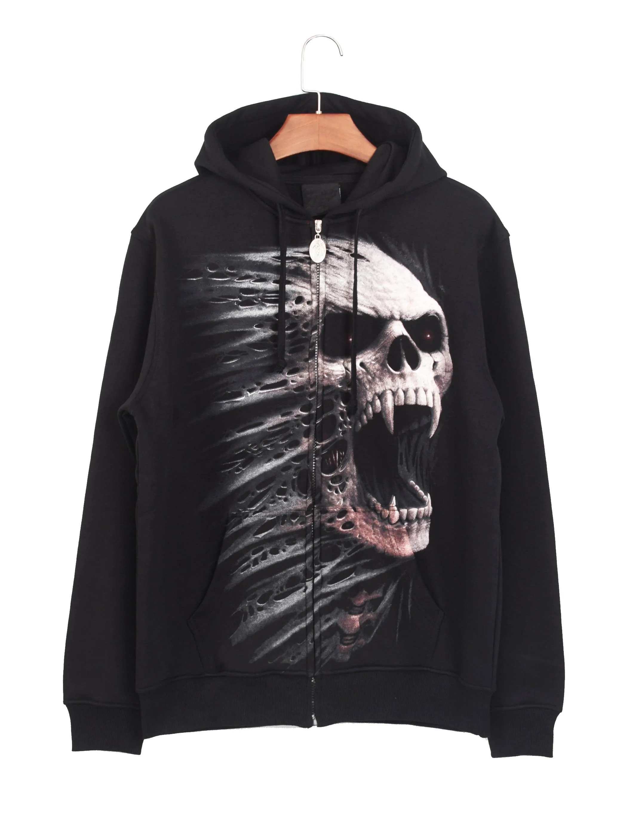 Dropship Casual Halloween Zipper Hoodies Men Printing Vampire Gothic Punk Sweatshirt | Мужская одежда