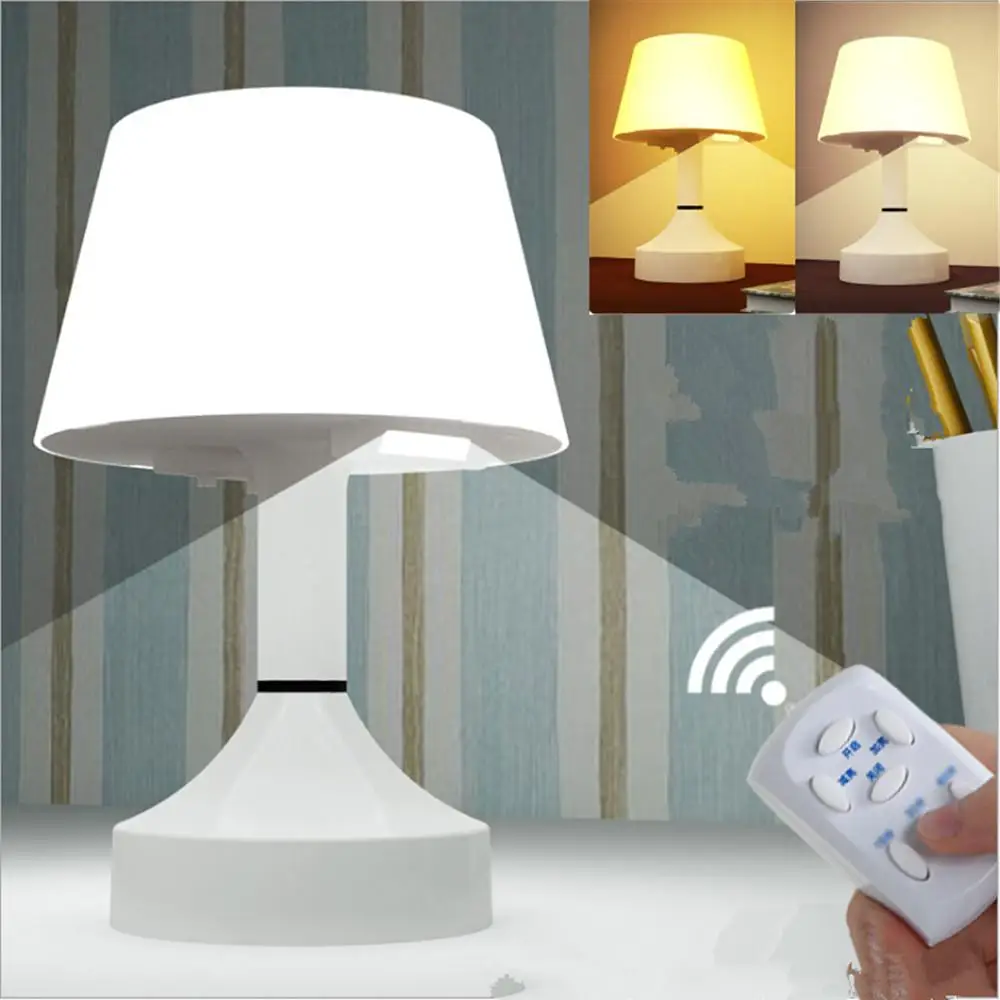 HobbyLane светодиодный USB Перезаряжаемый 3 цвета Регулируемая Настольная лампа с пультом дистанционного управления для спальни настольная прикроватная лампа окружающий светильник
