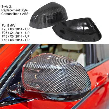 

Car-Styling Carbon Fiber Replacement Side Mirror Cover Caps for BMW F15 X5 F16 X6 2014 2015 2016 2017 2018 2019