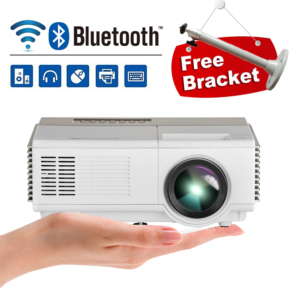 

Portable Mini LED LCD Projector Home Cinema Android WiFi Bluetooth Mobile Proyector Full HD Video Beamer HDMI for Smartphone TV