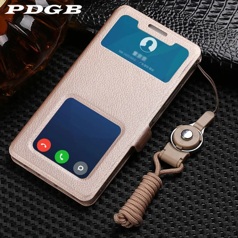 PDGB Flip Leather Case For Xiaomi Mi 8 Lite Youth Redmi 7A Global Redmi Note 7 Pro Classic Double VieW Window Book Soft Cover xiaomi leather case card