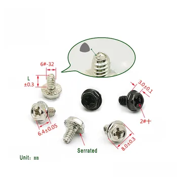 

100PCS 6#-32*6 Outer Hex With Pad Bright Nickel Computer Power/Case Screws UNC Flanged Ni-pianted Hex Head Bolt