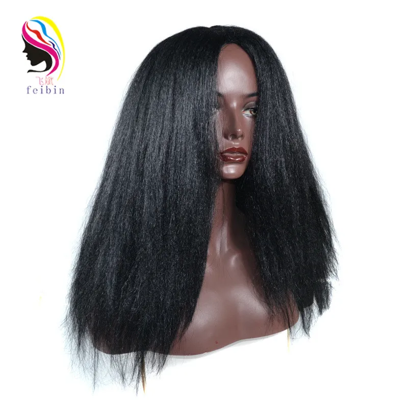 Feibin афро парик синтетические парики яки прямые волосы термостойкие волокна для черных женщин C13