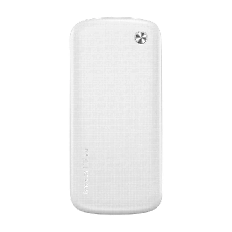 Baseus 10000 мАч Внешний аккумулятор для iPhone Xs samsung Xiaomi Micro Usb внешний аккумулятор зарядное устройство для iPhone 5 6 7 plus - Цвет: Белый
