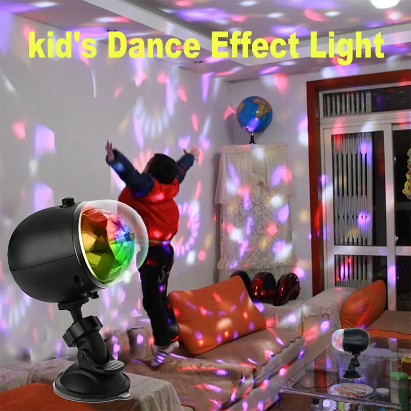 

Mini RGB LED Stage Light Magic Crystal Ball Rotating Party DJ Light USB Rechargeable Car Interior party Light Effect
