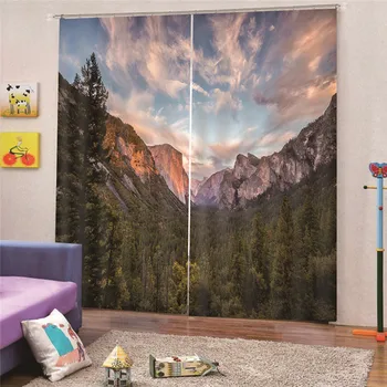 

3D Digital Print Sight Modern Blackout Curtains for Living Room Bedroom Window for Fabric Custom made Home Decor Draps AP18