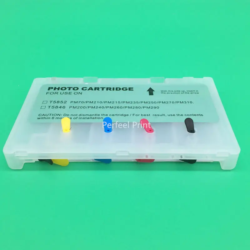 

1 Set T5852 Empty Refillable Cartridge With Permanent Chip For Epson PictureMate PM210 PM250 PM270 PM235 PM215 PM245