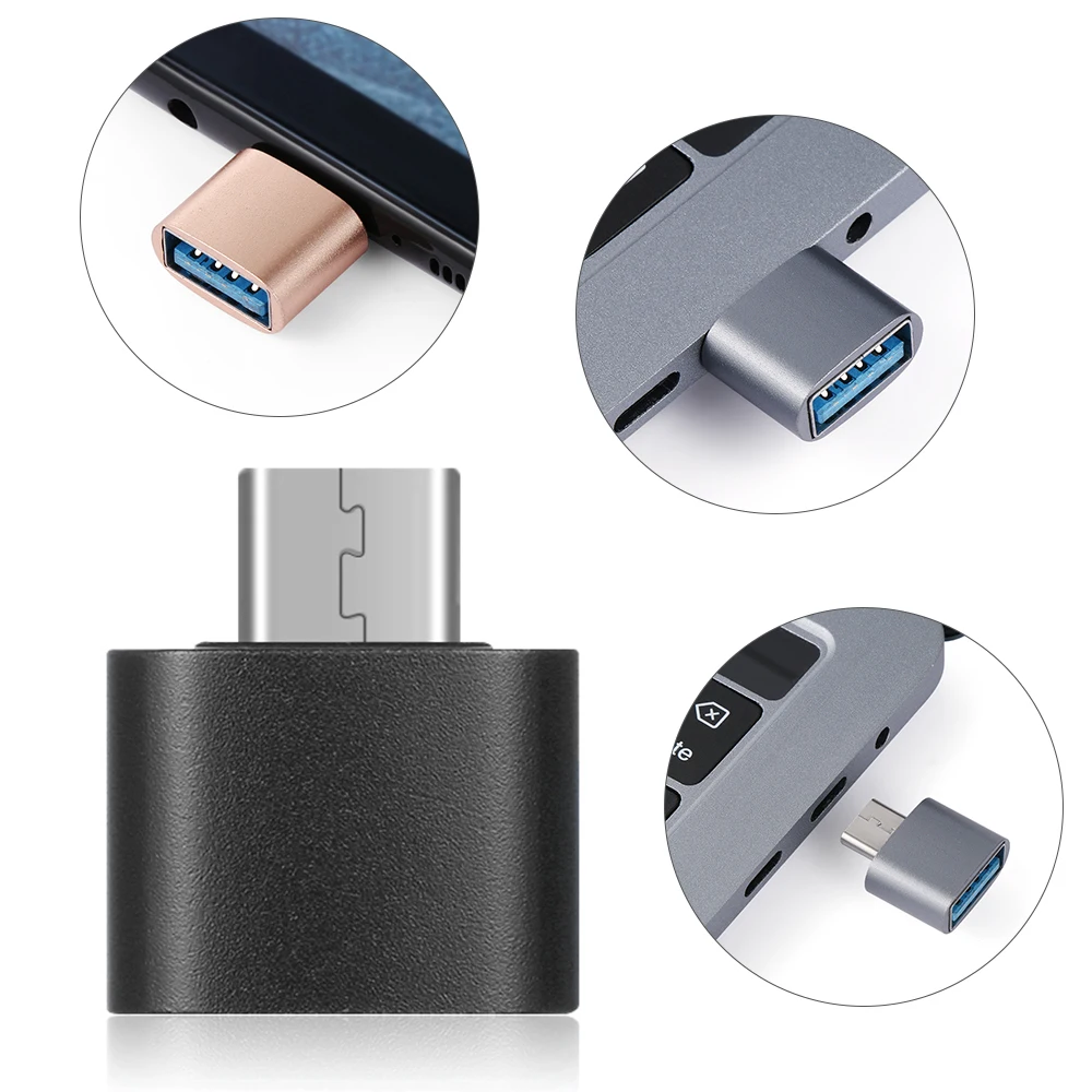 1 шт. мини металлический штекер для женщин USB-C 3,1 type C для USB 3,0 адаптер конвертера OTG для смартфонов Android OTG адаптер type C