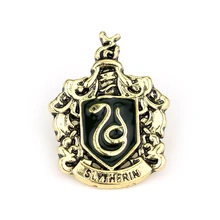 Slytherin Badge Brooch Hogwarts Magic School High Quality Snake Logo Caught in the Scarf Brooches Enamel Pin Fan Gift