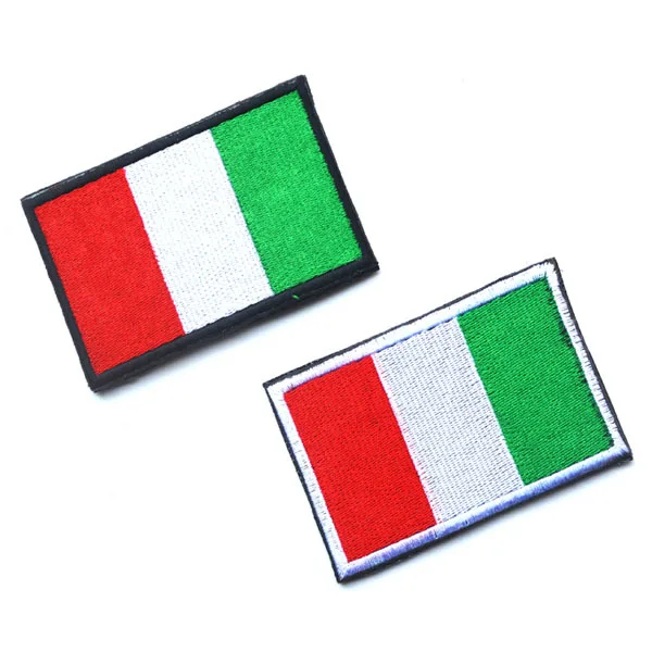 

3D Italy flag the patch 3D stickers Personality Embroidery design badges customized for clothes clothing Hook/Loop 8*5CM