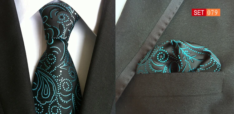 Галстук Лидер продаж 8 см дизайнер галстук комплект Высокое качество Тканые Пейсли Галстуки платок Наборы для ухода за кожей оптовая
