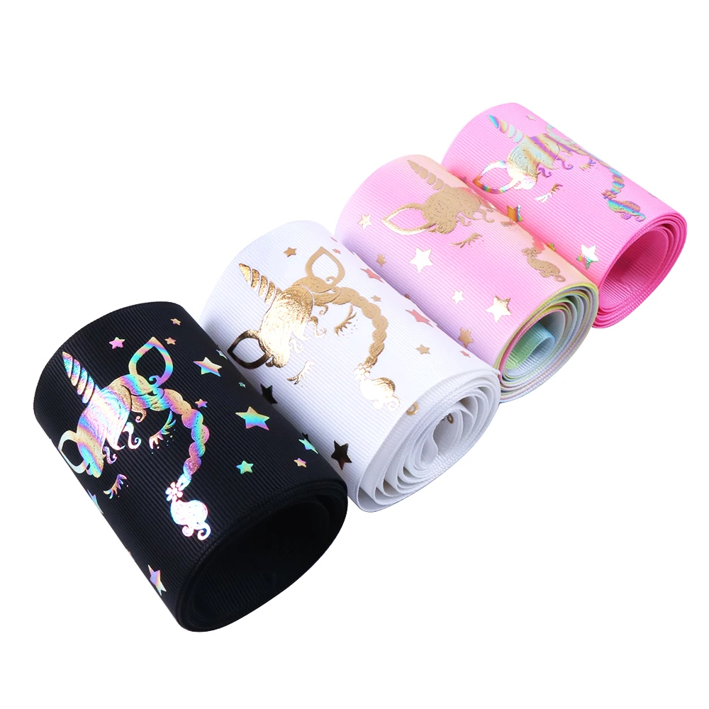 

david angie 3''75mm Mermaid fish scales silver gold foil Printed Grosgrain Ribbon 5yards,DIY HairBow Handmade Material,5Yc4725