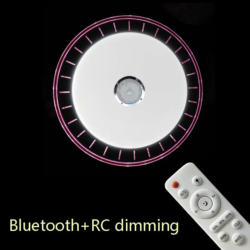 Современный светодиодный потолочный светильник RGB с регулируемой яркостью, 36 Вт, пульт дистанционного управления через Bluetooth, музыкальный светильник для гостиной, детской спальни, потолочный светильник AC85-265V - Цвет корпуса: C model