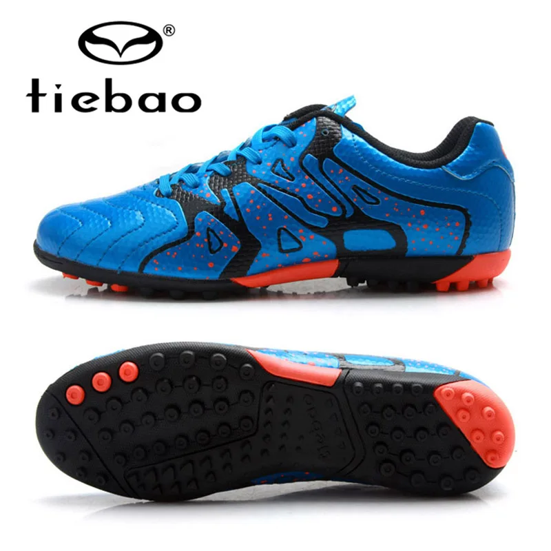 TIEBAO Professional Soccer Cleats 30-40 Size Boys Teenagers New Arrival Football Boots TF Turf Soles Blue Shoes Scarpe Da Calcio