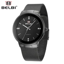 BELBI New Luxury Waterproof Fashion Watch Women Stainless Steel Mesh Bracelet Simple Elegant Style Casual Quartz