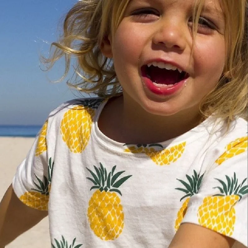 

Baby Bobo Choses 2018 Summer Boys T shirt Kids Tops Cartoon Pineapple Pattern Girls T-shirt Boys Clothes Children T shirts
