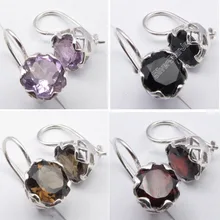 JAULA de Pendientes, Silver Rainbow Moonstone y Otras 7 Opciones de la Gema Piedras Real