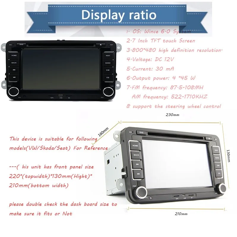 Sale 7 " 2din Car DVD for VW GOLF 5 Golf 6 POLO PASSAT CC JETTA TIGUAN TOURAN EOS SHARAN SCIROCCO TRANSPORTER T5 CADDY with GPS 1