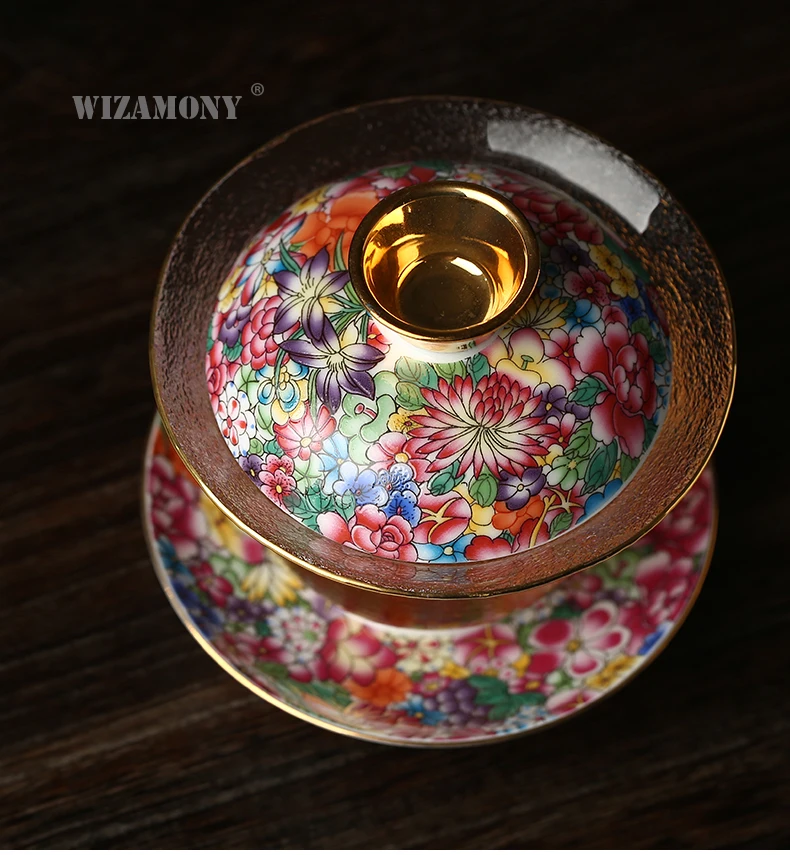 1 шт. WIZAMONY китайский чайный набор кунг-фу gaiwan Чайник чашки ярмарка кружка Чайные Наборы цвет эмаль керамика fot подарок пуэр посуда для напитков