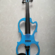 Полный Деревянный Ручной работы синий Электрический Скрипка полный набор 4/4 с Чехол и лук