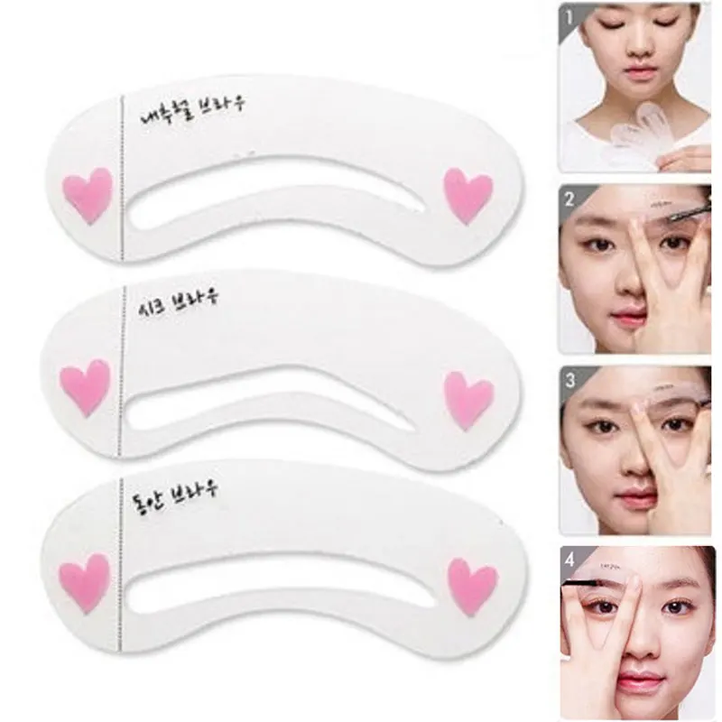 

3 new eyebrow mold tool makeup eyebrow template QRD88