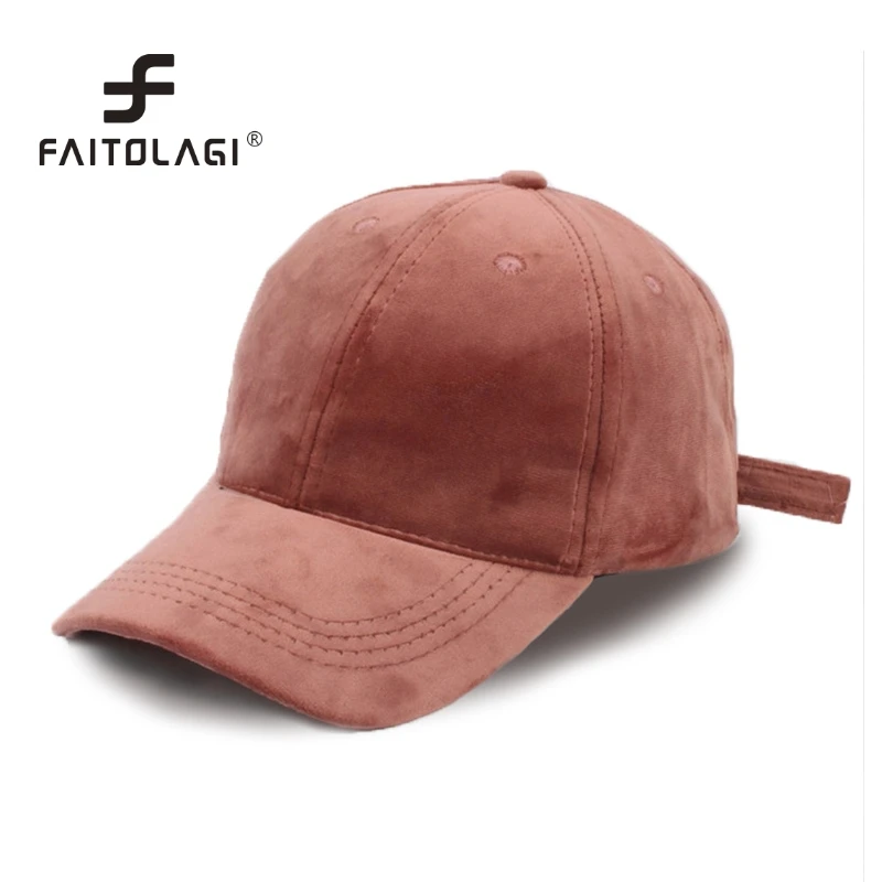 

Newly Suede Baseball Caps Winter Snapback Hats For Girls 2019 Fashion Hats For Women Simple Winter Hat Comfortable Hats
