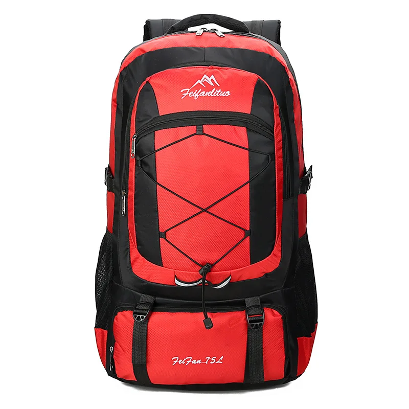 75L водонепроницаемый мужской рюкзак унисекс, дорожная сумка, спортивная сумка, рюкзак для кемпинга, альпинизма, пешего туризма, альпинизма для мужчин - Цвет: Красный