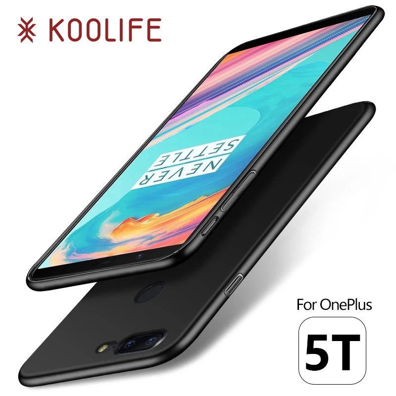 Для Oneplus 5 т случае Роскошные ультра-тонкий жесткий PC черный чехол для One plus