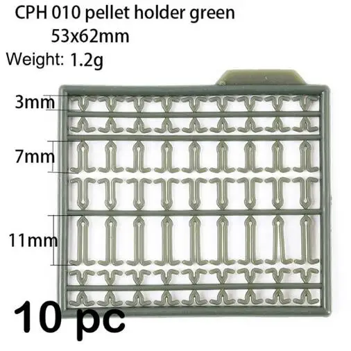 Maximumctach 10 шт./лот Карп Рыбалка Boilie остановки гантели стоп держатель для кормовых гранул волос Rig приманка удлинитель терминал снасти - Цвет: pellet holder green