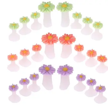 Günstige 8 Teile/satz Silikon Toe Separatoren Fuß Zehe Spacer Für Hause Und Salon Verwenden Daisy Blume Geformt Pediküre DIY Nagel Kunst Werkzeuge