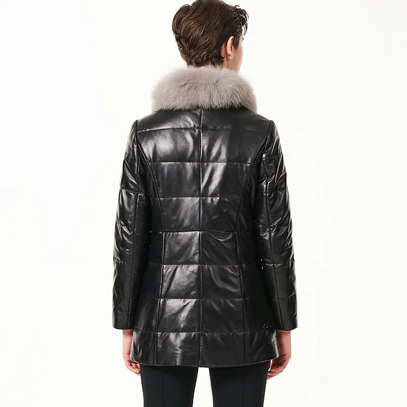 Veste Cuir 3xl Chaud Qualité Taille Fit Plus Slim Mouton Outwear Black Peau De M En Mode Hiver Haute Fourrure La Femmes Col Nouveau Pour 2018 Vestes AqnHUU