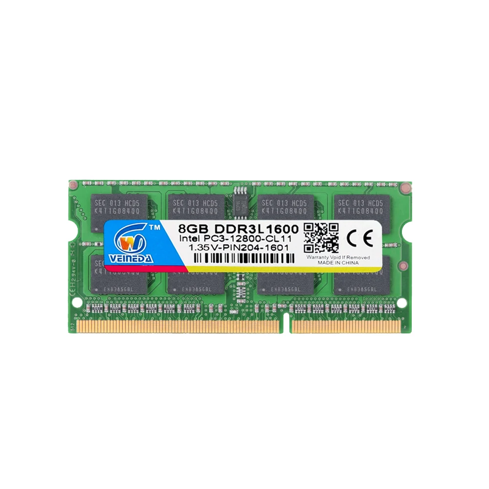 VEINEDA оперативная память SO DIMM ddr3l 4 ГБ 8 ГБ 1,35 в DDR3L 1333 1600 МГц DDR3 PC3-12800 4 ГБ для ноутбука