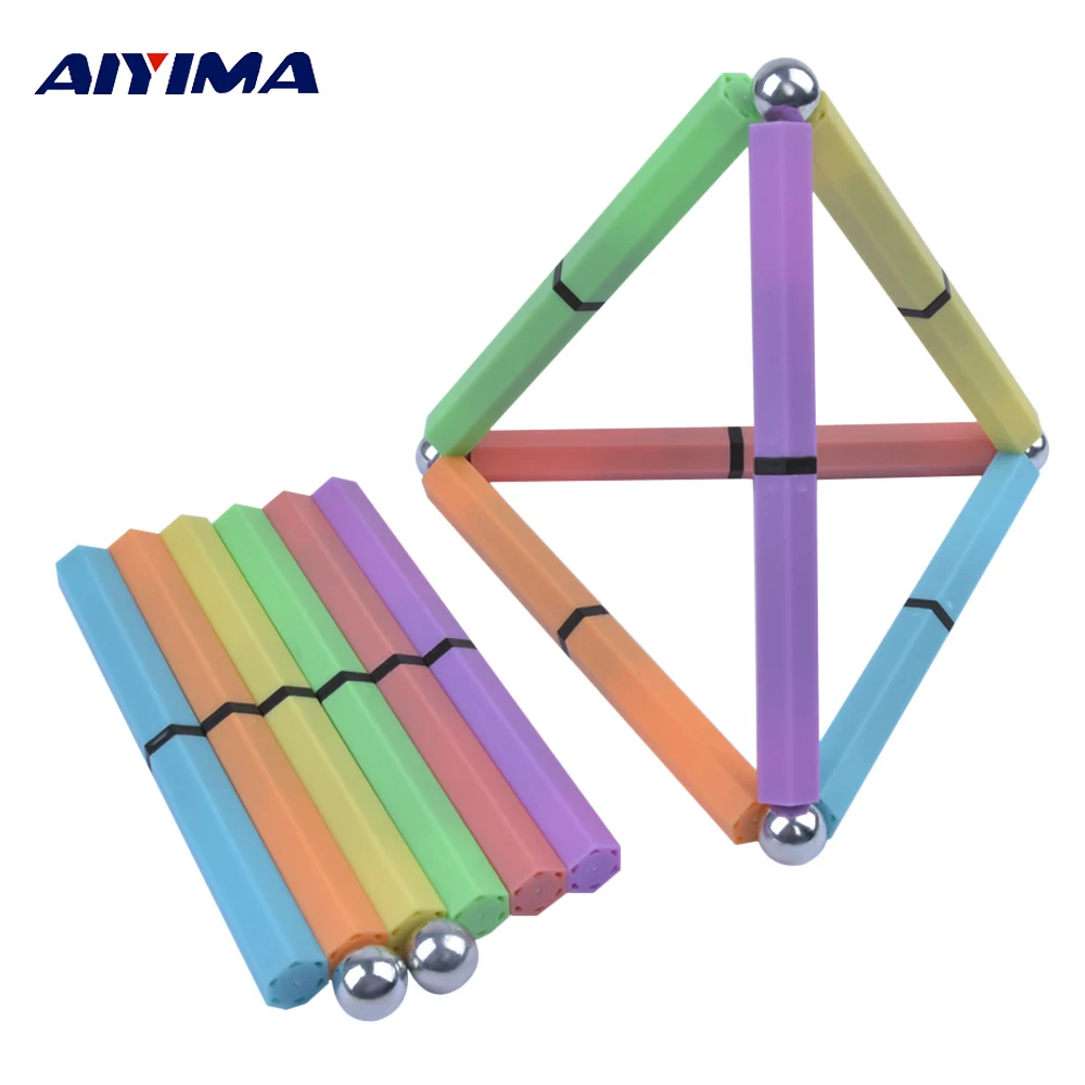 

AIYIMA 12pcs Magnetic Magic Painted Colorful Fingertip Pen Relieve Stress Neodymium Magnet Magnets Creative Fun Ballpoint Pens