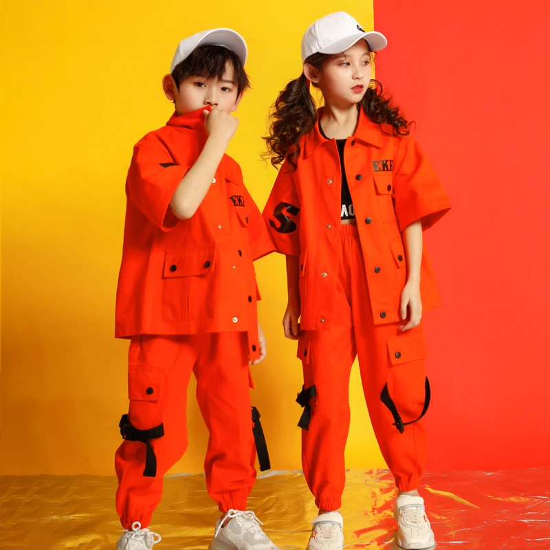 Children Hip Hop Clothing Loose Style Tops Casual Shorts Suit Girls Boys Jazz Dance wear Costumes Ballroom Dancing Outfits Wear