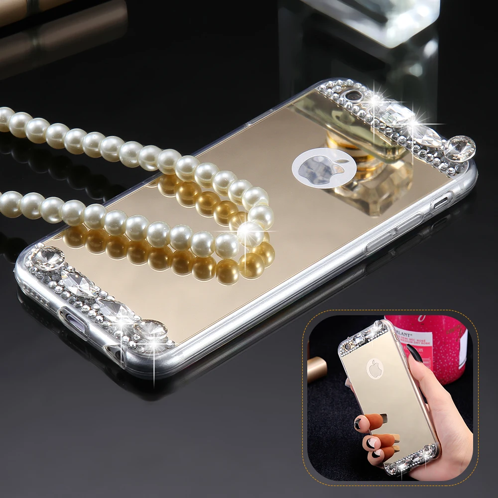 KISSCASE блестящий чехол для телефона iPhone X 10 Чехлы блестящее зеркало Стразы задняя